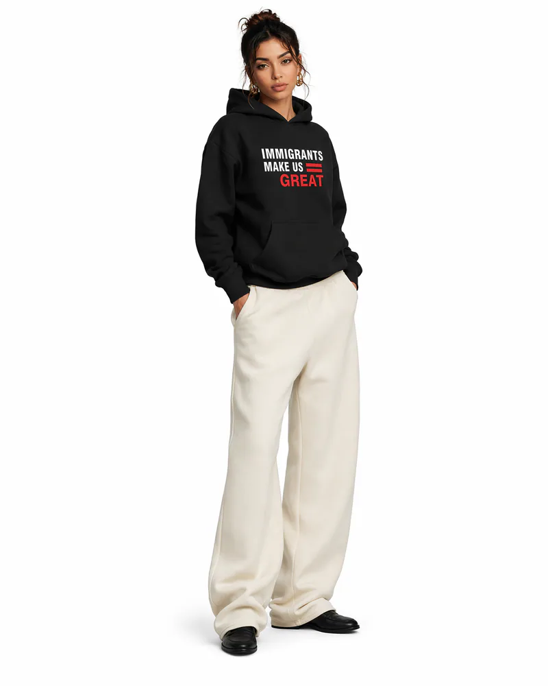 The Architect Hoodie Decree in Onyx Black, worn, three-quarter view