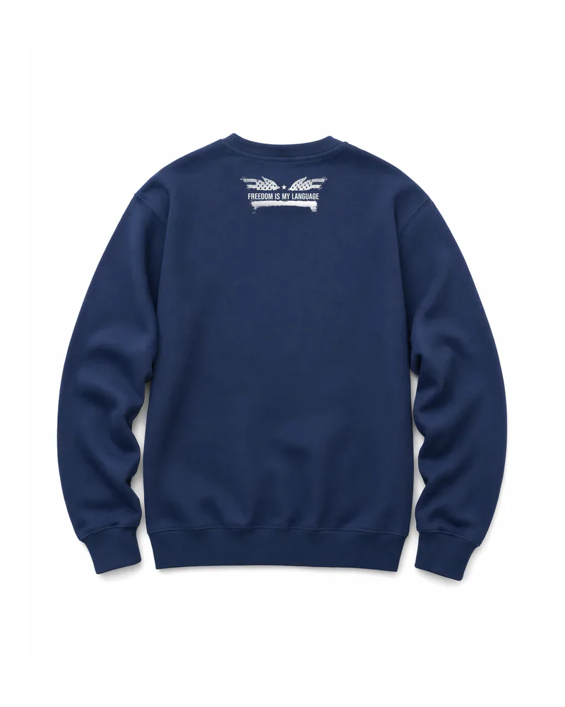 The Sovereign Crewneck Winged Liberty in Navy, back